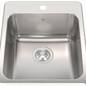 Steel Queen 17-1/4" 1-Hole 1 Bowl Drop-In Kitchen Sink - Stainless Steel QSLA2217-8-1 Kindred