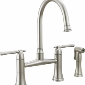 Tulham Bridge Kitchen Faucet with Side Spray - Stainless Steel 62558LF-SS Brizo