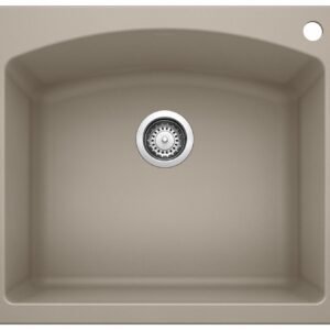 Diamond 1 Bowl Drop-In Silgranit Sink - Truffle 401154 Blanco