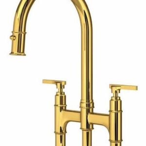 Southbank Bridge Kitchen Faucet with Pulldown Spray - Unlacquered Brass U.SB58D3LMULB Perrin & Rowe