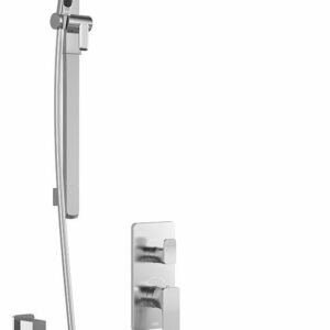 Kareo TD3 Plus Thermostatic Integrated Diverter Tub and Shower System with Vertical Ceiling Arm (Less Valve) - Chrome BF1993-110-101 Kalia