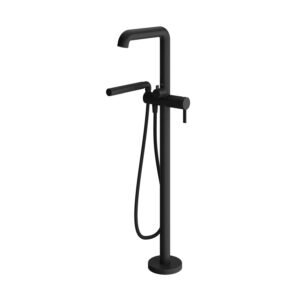 Basico Floor Mount Tub Filler with Hand Shower - Matte Black BF1810-160 Kalia