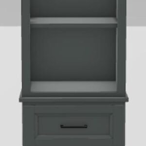 18" RH Linen Tower Bellrose Lower Door Only with Square Handles - Moss Grey/Black 18RHMOSSLOWERBKSQ Stonewood Cabinetry