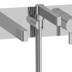 Paradox Wall Mount Tub Filler Trim with Hand Shower - Chrome TPX21C RIOBEL
