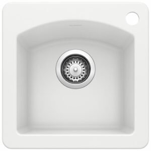 Diamond Mini 1 Bowl Drop-In Silgranit Sink - White 400032 Blanco