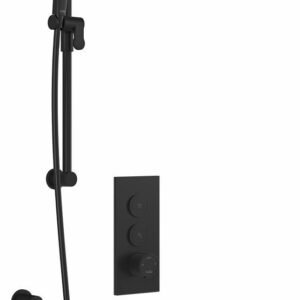 Moroka TB2 Plus Thermostatic Push-Button Shower System with Vertical Ceiling Arm (Less Valve) - Matte Black BF2096-160-101 Kalia