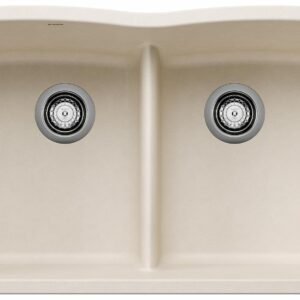 Diamond U 2 Bowl Low Divide Undermount Silgranit Sink - Soft White 402799 Blanco