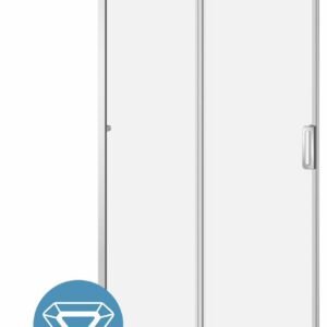 K3 48" x 77" Alcove Sliding Door Fixed and Mobile Panel - Chrome DR2057-110-004 Kalia