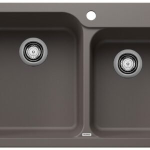 Vision 1-3/4 2 Bowl Silgraint Drop-In Kitchen Sink - Volcano Gray 402939 Blanco