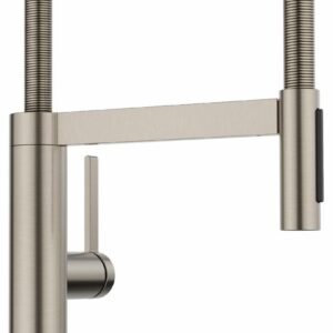 BlancoCulina II Kitchen Faucet with Spring Pulldown Spray - PVD Satin Platinum 443252 Blanco