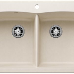 Diamond 210 2 Bowl Silgranit Drop-In Kitchen Sink - Soft White 402797 Blanco