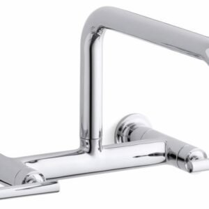 Purist Wall Mount Bridge Kitchen Faucet - Polished Chrome 7549-4-CP Kohler