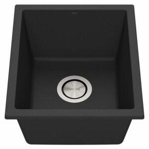 Bacia 15" Granistone 1 Bowl Drop-In/Undermount Bar Sink - Matte Black KS2118-320 Kalia