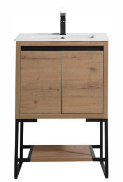 Selby 24" x 18" 2-Door Vanity with Metal Base (Cabinet Only) - Oak DC2018-24OAK Duval