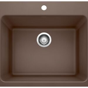 Liven 1 Bowl Silgranit Dual Mount Laundry Sink - Cafe 401904 Blanco