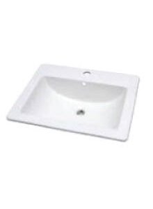 Bennette Drop-In Single Hole Bathroom Sink - White DR82118 Duval
