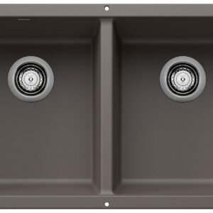 Precis U 2 Bowl Silgranit Undermount Kitchen Sink - Volcano Gray 402922 Blanco