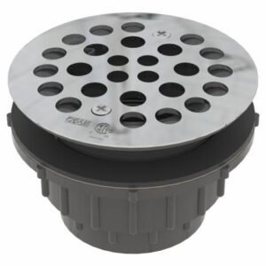 2-Piece FRZERO FR PVC Shower Drain x Hub for Molded Shower Bases - Stainless Steel SD250-SS +osb