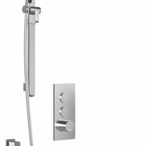 Kareo TB2 Plus Thermostatic Push-Button Shower System with Vertical Ceiling Arm (Less Valve) - Chrome BF2100-110-101 Kalia