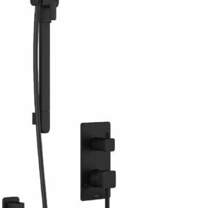 SquareOne PB1 Pressure Balance 2-Way Diverter Shower System with Wall Arm - Matte Black BF2179-160 Kalia