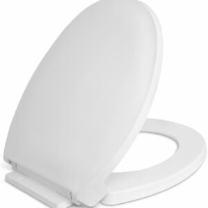 Round Front Safety Close Toilet Seat - White 1400SC-001 CENTOCO