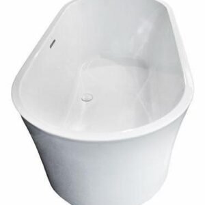 Glance Blink Freestanding Tub with White Drain and Slotted Overflow - White AFT7125W LOOKBath