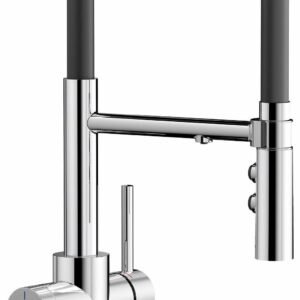 Catris Flexo Semi-Pro Kitchen Faucet with Filter & Pulldown Spray - Chrome 442990 Blanco