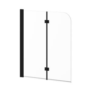 Flip 46" x 56" Pivoting Tub Shield - Matte Black DR1230-160-000 Kalia