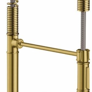 Axor Montreux Semi-Pro Kitchen Faucet with Spring Pulldown Spray - Brushed Gold Optic 16582251 Axor
