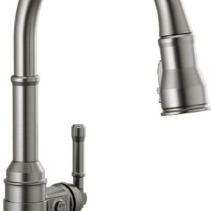 Broderick Touch Kitchen Faucet with Pulldown Spray - Black Stainless 9190T-KS-DST Delta