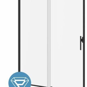Koncept Evo (Door 1 of 2) 60" x 77" Alcove Sliding Shower Door Fixed Panel - Matte Black DR2056-160-005 Kalia