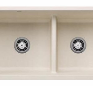 Precis U 1-3/4 2 Bowl Silgranit Undermount Kitchen Sink - Soft White 402875 Blanco