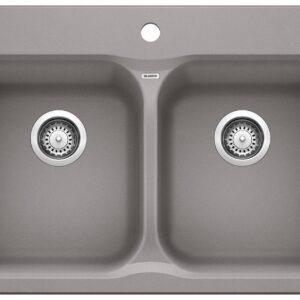 Vision 210 2 Bowl Drop-In Silgranit Sink - Metallic Gray 401677 Blanco