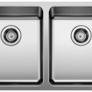 Formera U 2 Bowl Undermount Kitchen Sink - Stainless 402243 Blanco