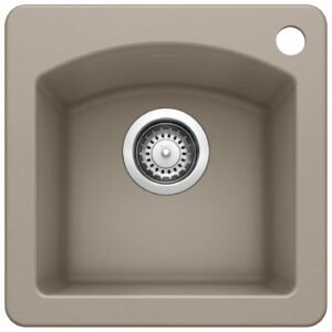 Diamond Mini 1 Bowl Drop-In Silgranit Sink - Truffle 401151 Blanco