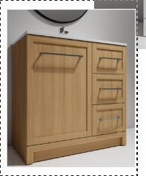 Mission 36" Vanity (Cabinet Only) - Natural Oak DC3018-36WOM Duval