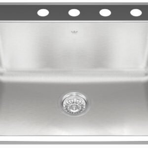 Steel Queen 25-5/8" 4-Hole 1 Bowl Drop-In Laundry Sink - Stainless Steel QSLA2225-10-4 Kindred