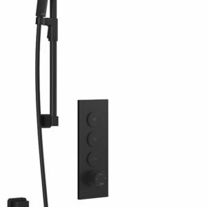 Kareo TB3 Premia Thermostatic Push-Button Shower System with Vertical Ceiling Arm - Matte Black BF2101-160-201 Kalia