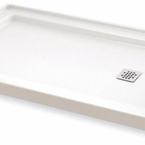 B3Square 60" x 32" LH Drain Alcove Shower Base - White 420005-501-001-100 Maax