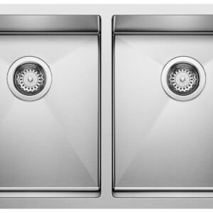 Radius 10 U 2 Bowl Undermount Sink - Stainless 400452 Blanco