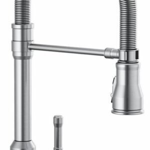 Broderick Touchless Kitchen Faucet with Pulldown Spray - Arctic Stainless 9690TL-AR-DST Delta