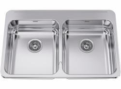 31-1/4" 2 Bowl Drop-In Kitchen Sink - Stainless Steel ALBD6406P-1 Franke