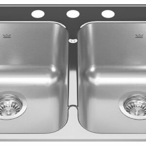 Reginox 31-1/4" 3-Hole 2 Bowl Drop-In Kitchen Sink - Stainless Steel RDL2031-3 Kindred