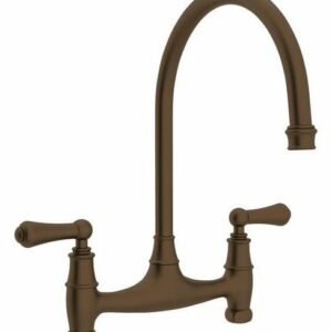 Georgian Era Bridge Kitchen Faucet Without Unions - English Bronze U.4791L-EB-2 Perrin & Rowe