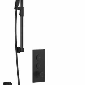 Moroka TB2 Premia Thermostatic Push-Button Shower System with Vertical Ceiling Arm (Less Valve) - Matte Black BF2096-160-201 Kalia