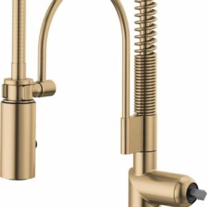 Odin SmartTouch Semi-Professional Kitchen Faucet with Spring Pulldown Spray (Less Handles) - Brilliance Luxe Gold 64375LF-GLLHP Brizo