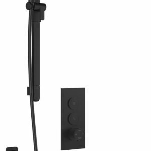 SquareOne TB2 Thermostatic Push-Button Shower System with Vertical Ceiling Arm (Less Valve) - Matte Black BF2069-160-001 Kalia