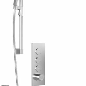 SquareOne TB3 Premia Thermostatic Push-Button Shower System with Vertical Ceiling Arm (Less Valve) - Chrome BF2071-110-201 Kalia