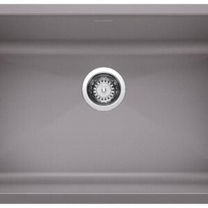 Precis U Super Single Undermount Silgranit Sink - Metallic Gray 401683 Blanco