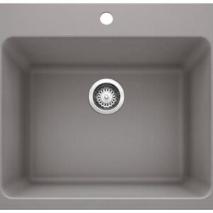 Liven 1 Bowl Dual Mount Laundry Silgranit Sink - Metallic Gray 401906 Blanco